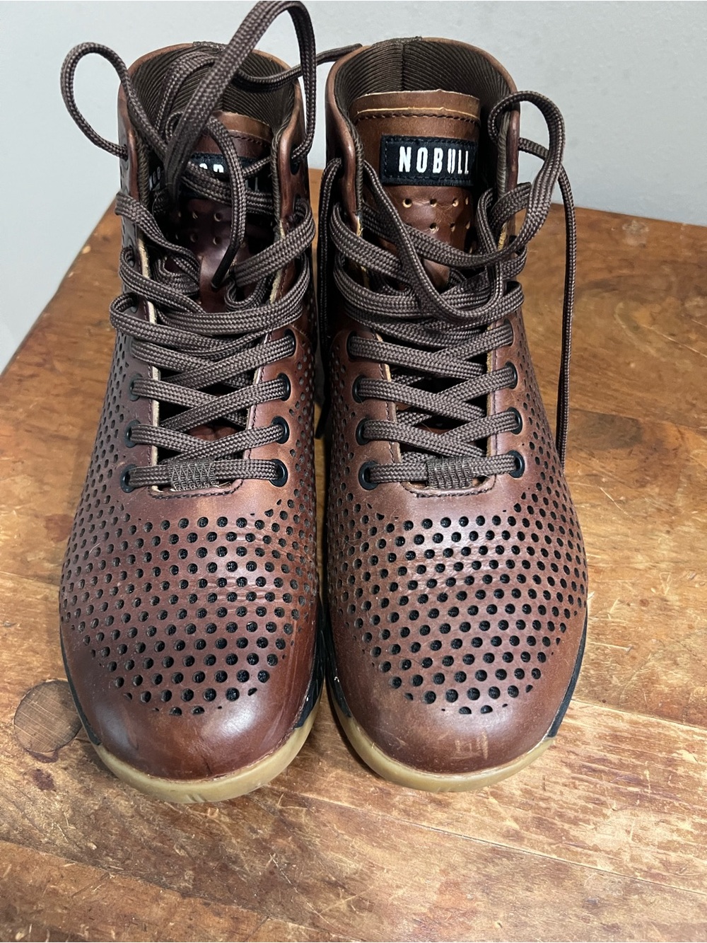NOBULL Brown Perforated Leather shoes